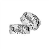 Sterling Silver beautiful designer ring handcrafted in Bali, Indonesia with diagonal dotted and smooth silver design